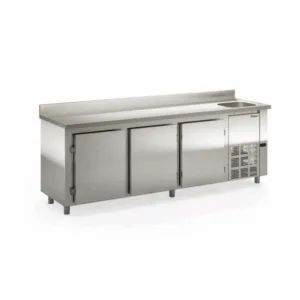 BALCÃO REFRIGERADO DE ENCOSTO COM CUBA LADO DIREITO GELOPAR GBFE-250CD/AI