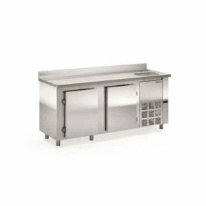 BALCÃO REFRIGERADO DE ENCOSTO COM CUBA LADO DIREITO GELOPAR GBFE-200CD/AI