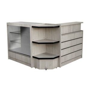 BALCÃO EM MDF CRISTAL AÇO