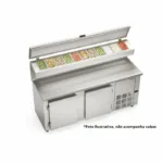 BALCÃO REFRIGERADO CONDIMENTADOR PARA 11 CUBAS GELOPAR GBPZ-190T COM TAMPO