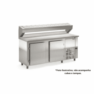 BALCÃO REFRIGERADO CONDIMENTADOR PARA 11 CUBAS GELOPAR GBPZ-200