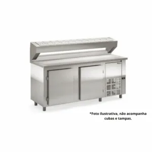 BALCÃO REFRIGERADO CONDIMENTADOR PARA 11 CUBAS GELOPAR GBPZ-200