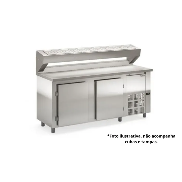 BALCÃO REFRIGERADO CONDIMENTADOR PARA 11 CUBAS GELOPAR GBPZ-200 BALCÃO REFRIGERADO CONDIMENTADOR PARA 11 CUBAS GELOPAR GBPZ-200
