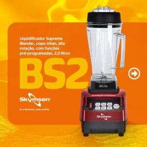 BS2 - LIQUIDIFICADOR SUPREME BLENDER, COPO TRITAN, ALTA ROTAÇÃO, COM FUNÇÕES PRÉ-PROGRAMADAS, 2,0 LITROS - 2.238 W 220-240 V SKYMSEN