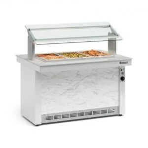 BUFFET TÉRMICO PARA 06 CUBAS LINHA VITRA GELOPAR GBTA-140BR