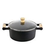 Caçarola Alça de Madeira com Tampa de Vidro Santana