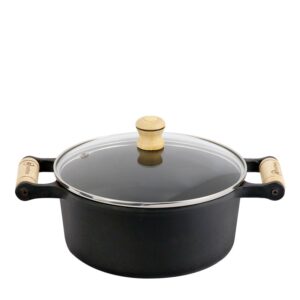 Caçarola Alça de Madeira com Tampa de Vidro Santana