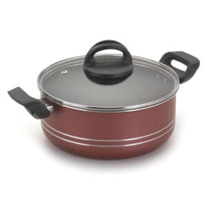 Caçarola Cereja com Tampa de Vidro Alumínio Nacional