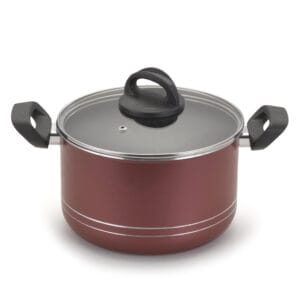 Caldeirão Cereja com Tampa de Vidro Alumínio Nacional