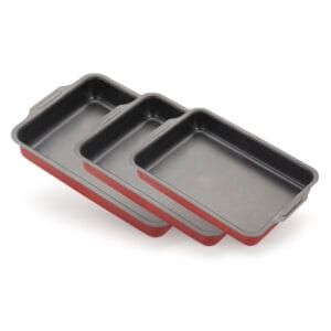 Conjunto Assadeiras Retangular Alta com Aba Vermelha 1 a 3 Alumínio Nacional