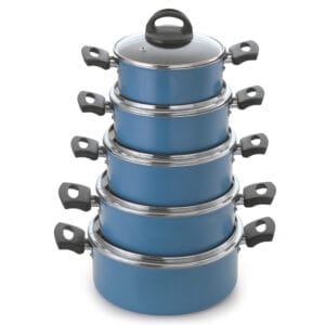 Conjunto Caçarolas Color 16 a 24 com tampa de vidro Alumínio Nacional