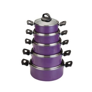 Conjunto Caçarolas Color 16 a 24 com tampa de Vidro Alumínio Nacional