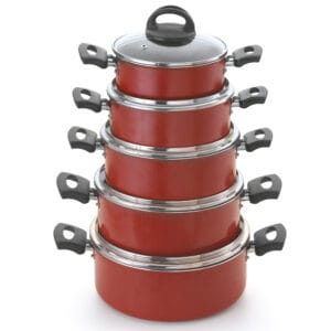 Conjunto Caçarolas Color 16 a 24 com tampa de vidro Alumínio Nacional