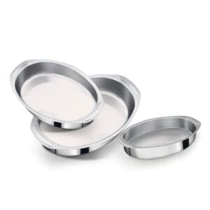 Conjunto de Assadeiras Oblonga (Oval) 1 A 3 Alumínio Nacional