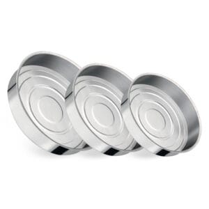 Conjunto de Assadeiras Redonda Alta 1 A 3 Alumínio Nacional