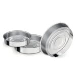 Conjunto de Assadeiras Redonda Alta com Fundo Falso 1 A 3 Alumínio Nacional