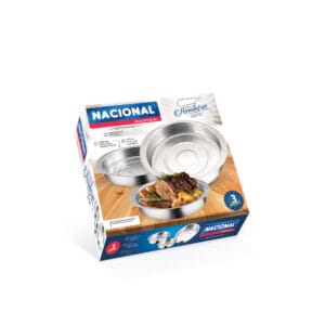 Conjunto de Assadeiras Redonda com Aba Fundo Falso 1 a 3 Alumínio Nacional