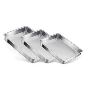 Conjunto de Assadeiras Retangular Alta 1 A 3 Alumínio Nacional