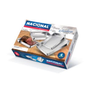 Conjunto de Assadeiras Retangular Alta 1 A 4 Alumínio Nacional