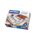 Conjunto de Assadeiras Retangular Alta com Aba 1 a 4 Alumínio Nacional