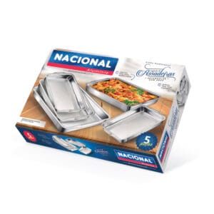 Conjunto de Assadeiras Retangular Alta com Aba 1 a 5 Alumínio Nacional