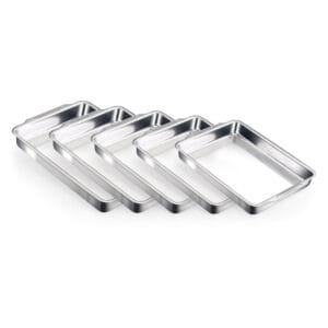 Conjunto de Assadeiras Retangular Alta com aba 1 a 5 Alumínio Nacional