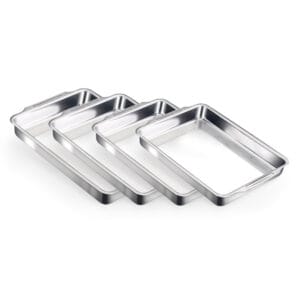 Conjunto de Assadeiras Retangular Alta com aba 2 a 5 Alumínio Nacional