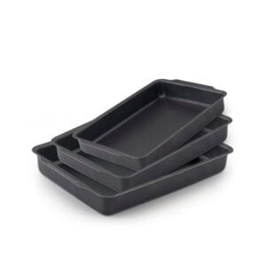 Conjunto de Assadeiras Retangular Alta com Aba AA 1 a 3 Alumínio Nacional