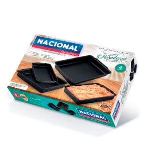 Conjunto de Assadeiras Retangular Alta com Aba AA 1 a 4 Alumínio Nacional