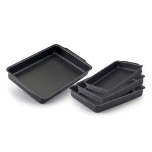 Conjunto de Assadeiras Retangular Alta com Aba AA 1 a 4 Alumínio Nacional