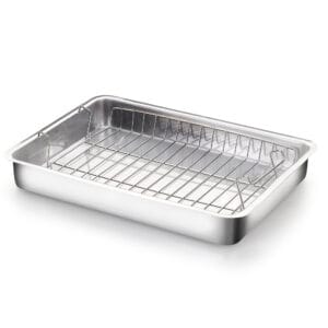 Conjunto de Assadeiras Retangular Alta e Grelha com Alça Alumínio Nacional