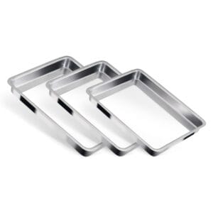 Conjunto de Assadeiras Retangular Baixa 1 a 3 Alumínio Nacional