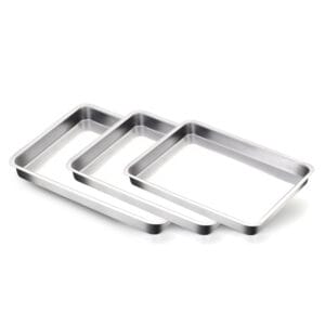 Conjunto de Assadeiras Retangular Padrão 1 a 3 Alumínio Nacional