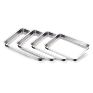 Conjunto de Assadeiras Retangular Padrão 1 a 4 Alumínio Nacional