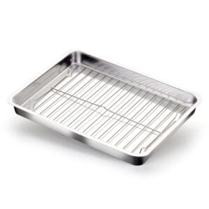Conjunto de Assadeiras Retangular Padrão e Grelha Simples Alumínio Nacional