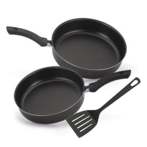 Conjunto Frigideiras AA 18 e 20 sem tampa com espátula Alumínio Nacional