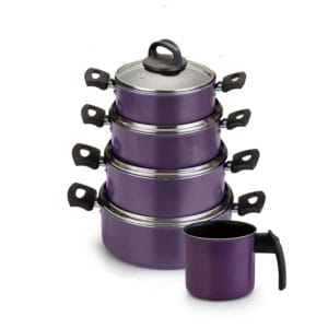 Conjunto Caçarolas Color 16 a 22 com tampa de vidro / Fervedor 14 Alumínio Nacional