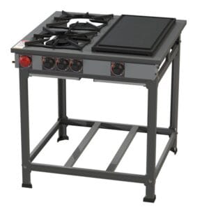 Fogão 02 Bocas Chapa Semi-Industrial Painel 30 x 30 B.P - 1QS 1QD Itajobi Fogões