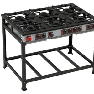 Fogão 06 Bocas Semi-Industrial Painel 30 x 30 B.P - 3QS 3QD Itajobi Fogões