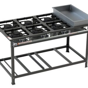 Fogão 6 Bocas Ativo Banho Maria B.P - 30x30 3QS 3QD Itajobi Fogões