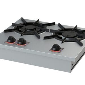 Fogão Alvenaria 2 Bocas Inox 20x20 1QS 1QD Itajobi Fogões