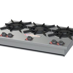 Fogão Alvenaria 3 Bocas Inox 20x20 1QS 2QD Itajobi Fogões