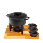 Fondue com Molheiras e Suporte de Madeira Santana