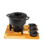 Fondue com Molheiras e Suporte de Madeira Santana