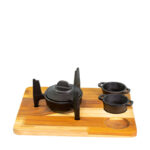 Fondue com Molheiras e Suporte de Madeira Santana