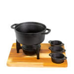 Fondue com Molheiras e Suporte de Madeira Santana