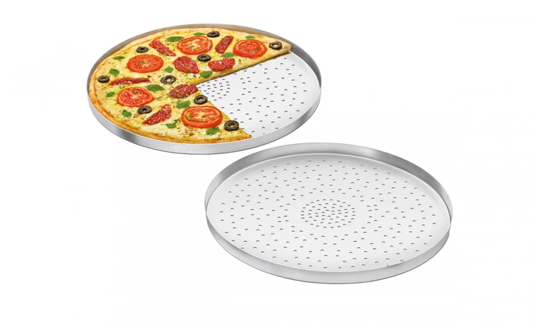 Forma de Pizza com Furos Hotel Alumínio ABC Forma de Pizza com Furos Hotel Alumínio ABC