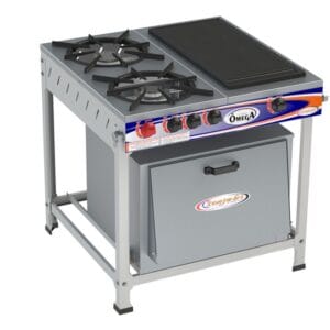 Fogão 2 Bocas Chapa Ômega c/ forno e - 1QS 1QD Itajobi Fogões