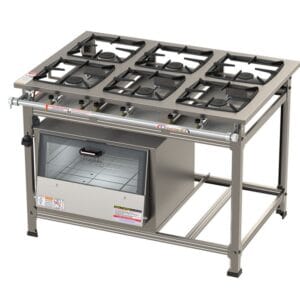 Fogão 6 Bocas Standard A.P Inox - 6QS 30x30 C/ FORNO Itajobi Fogões