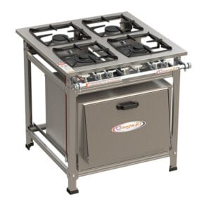 Fogão 4 Bocas INOX Standard B.P - 2QD 2QS 30x30 C/ FORNO Itajobi Fogões